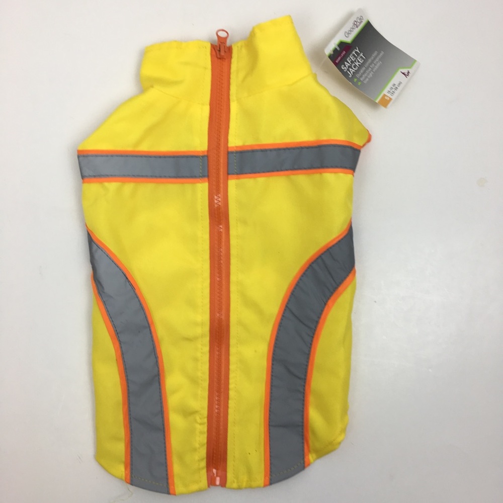 💋 Good 2 Go dog pup safety coat zip jacket yellow S